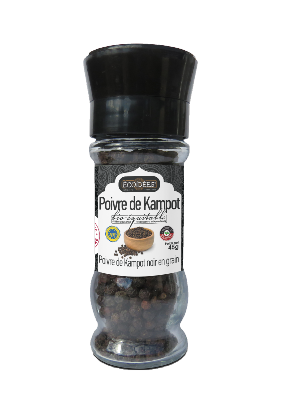 Poivre noir de Kampot BIO & EQUITABLE (moulin de 45g)